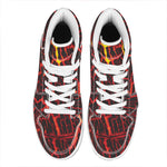 Lava Burning Print High Top Leather Sneakers