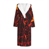 Lava Burning Print Hooded Bathrobe