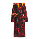 Lava Burning Print Hooded Bathrobe