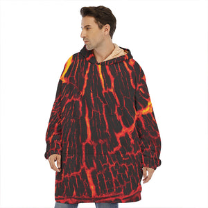 Lava Burning Print Hoodie Blanket