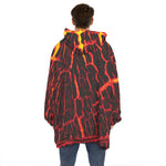 Lava Burning Print Hoodie Blanket