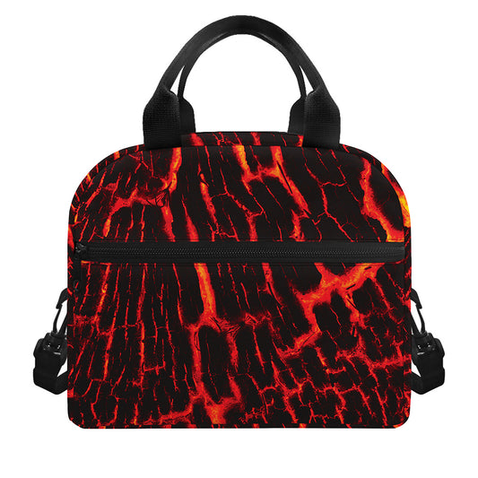 Lava Burning Print Insulated Lunch Bag