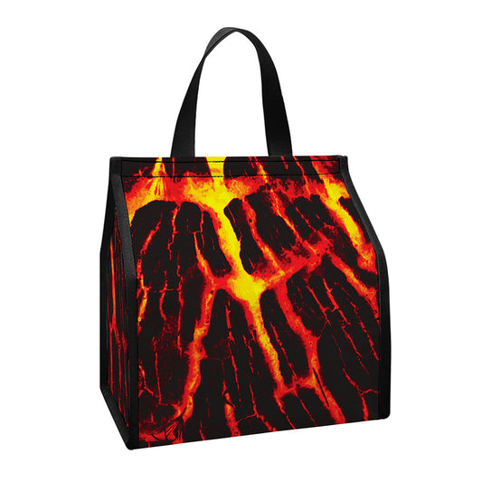 Lava Burning Print Insulated Lunch Tote
