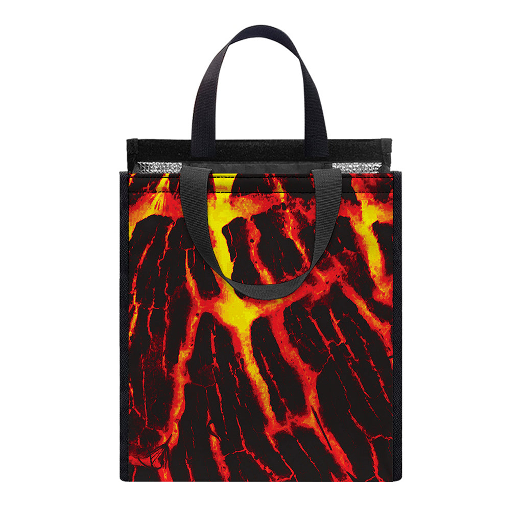 Lava Burning Print Insulated Lunch Tote