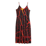 Lava Burning Print Jersey Midi Cami Dress