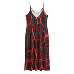 Lava Burning Print Jersey Midi Cami Dress