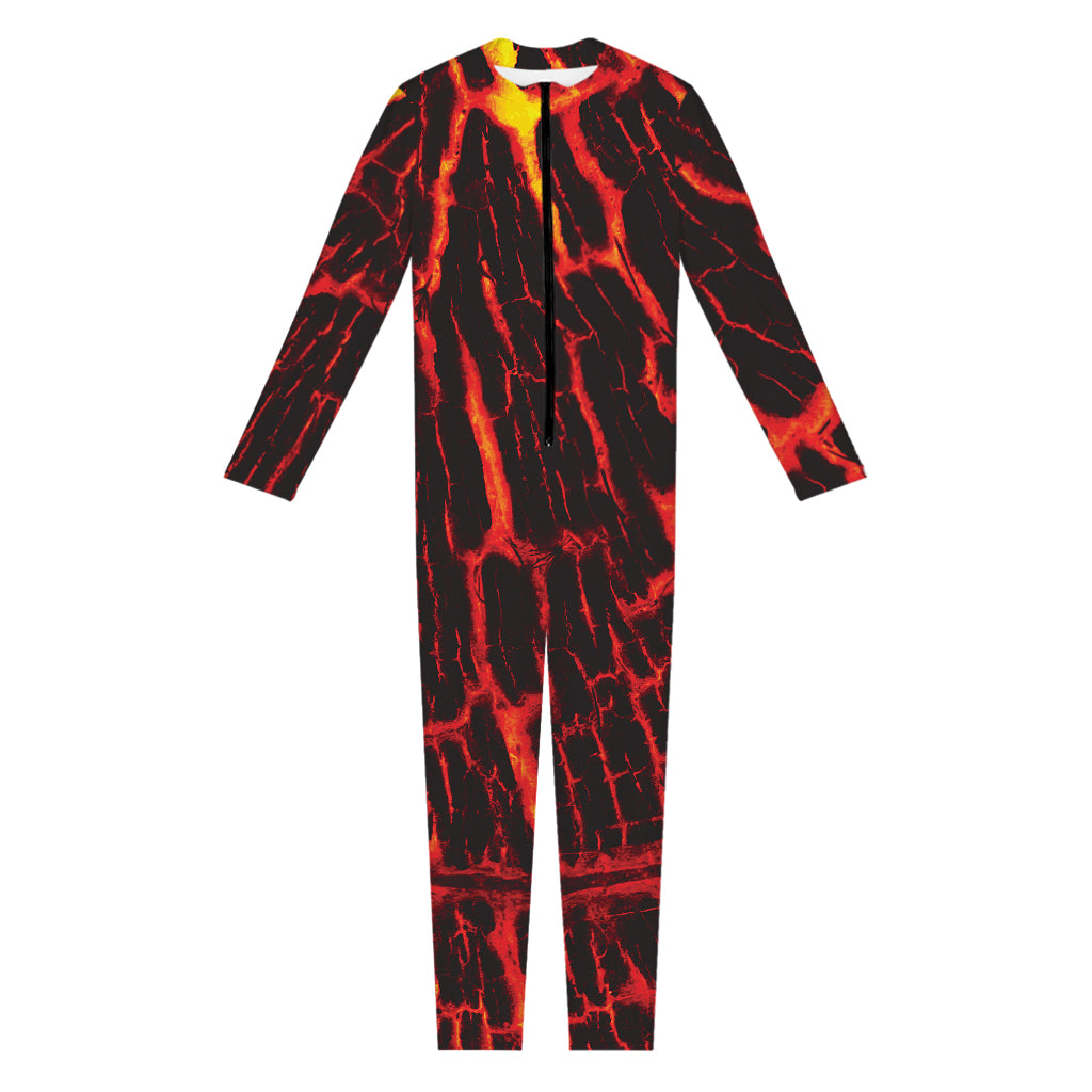 Lava Burning Print Jumpsuit