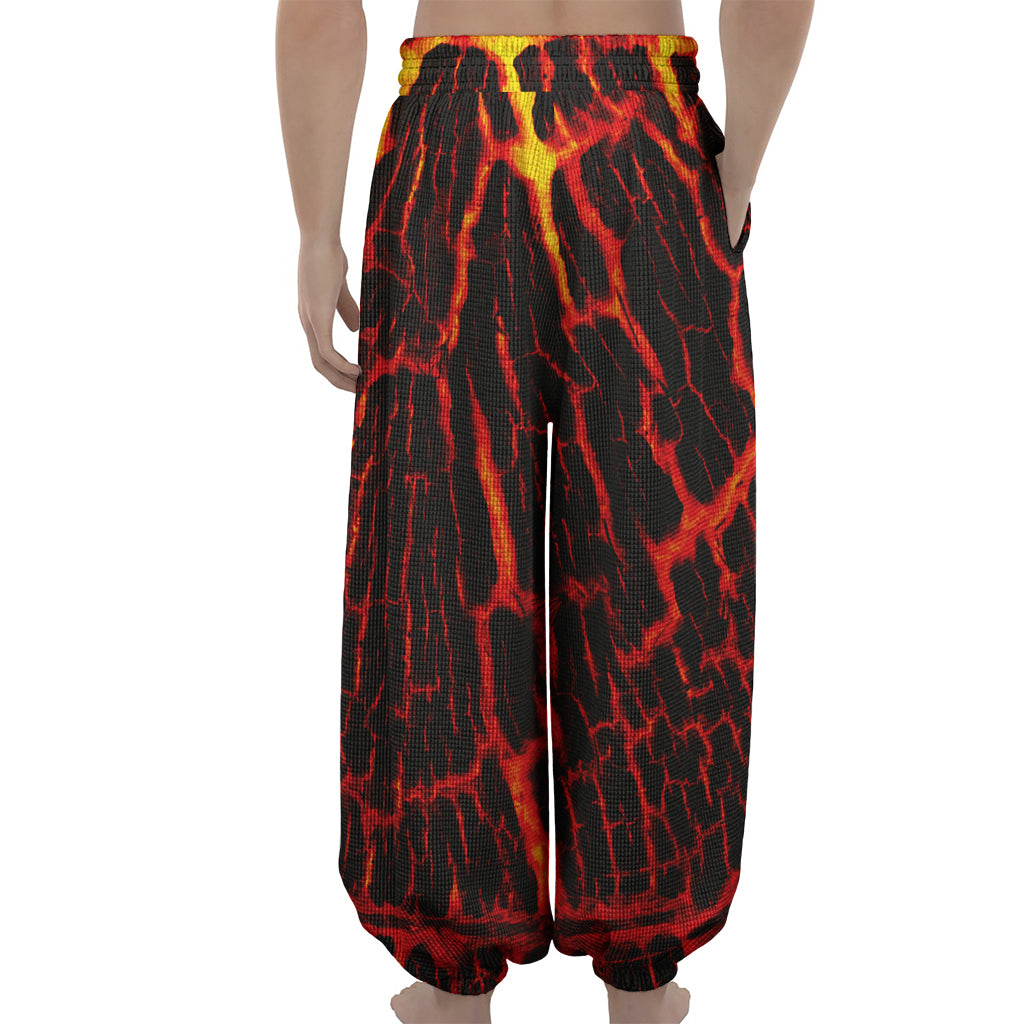 Lava Burning Print Lantern Pants