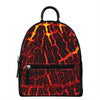 Lava Burning Print Leather Backpack