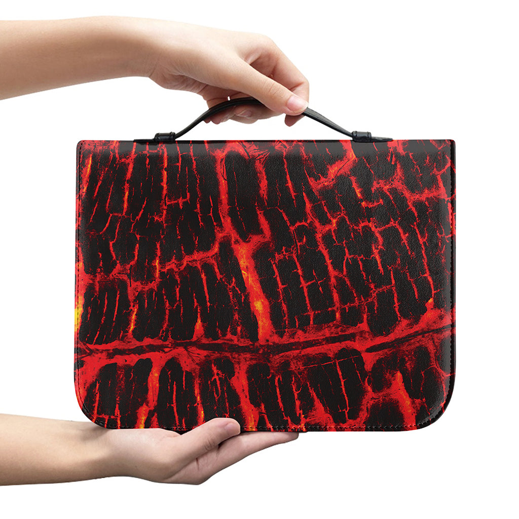 Lava Burning Print Leather Bible Cover