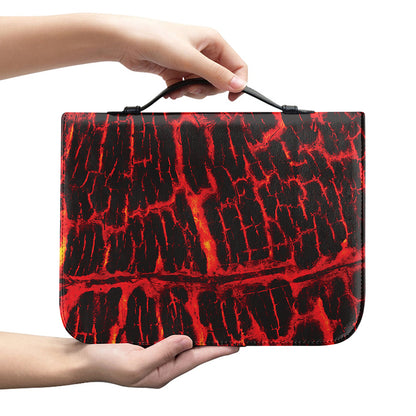 Lava Burning Print Leather Bible Cover