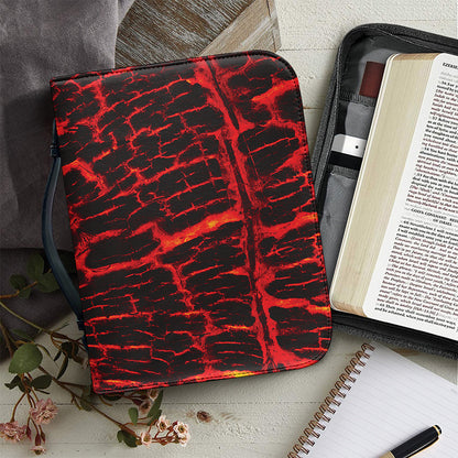 Lava Burning Print Leather Bible Cover