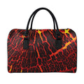 Lava Burning Print Leather Duffel Bag