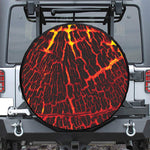 Lava Burning Print Leather Spare Tire Cover