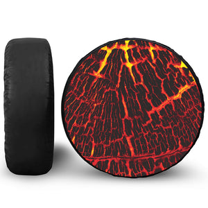 Lava Burning Print Leather Spare Tire Cover