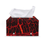 Lava Burning Print Leather Tissue Box Cover
