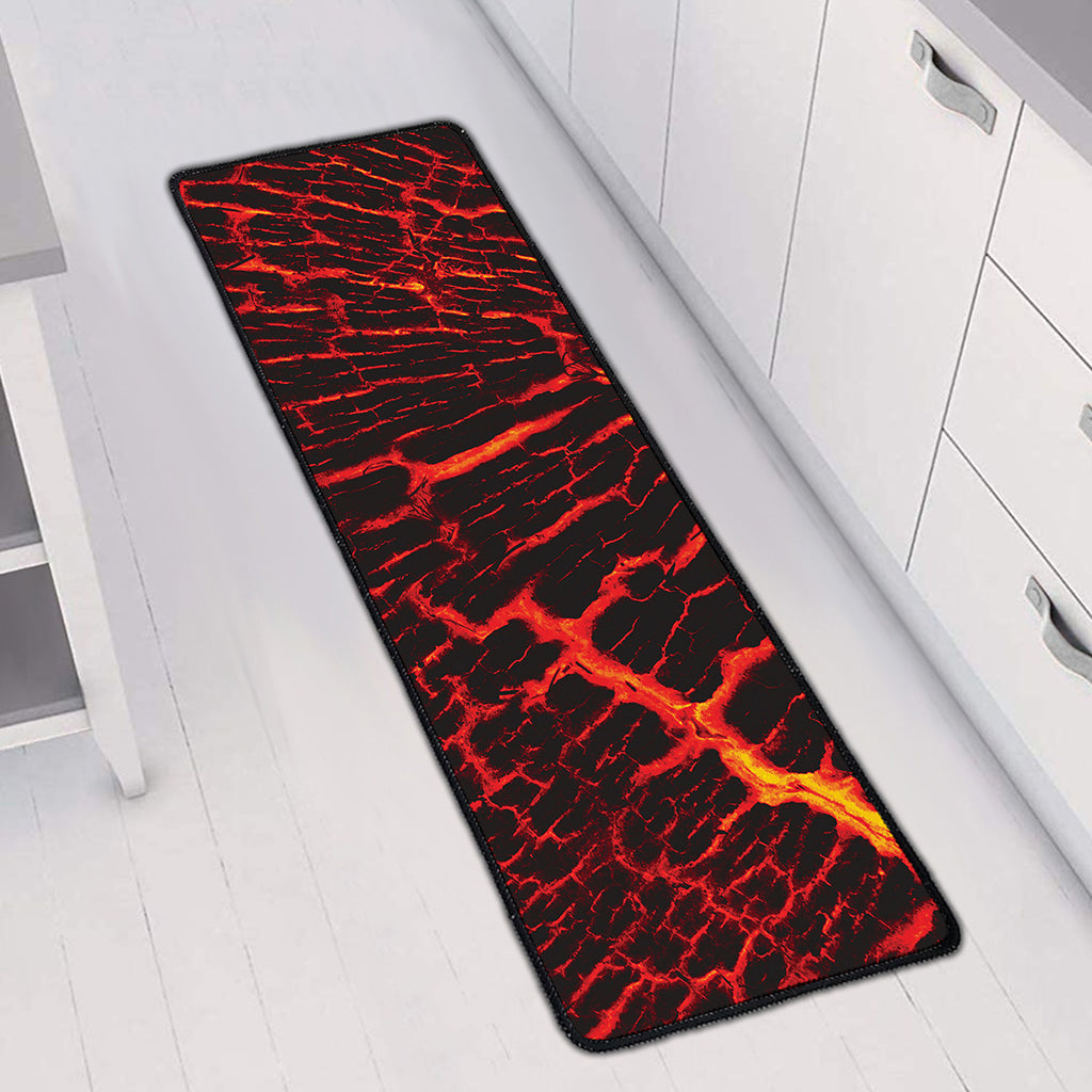 Lava Burning Print Long Kitchen Mat