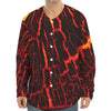 Lava Burning Print Long Sleeve Baseball Jersey