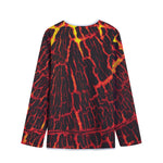 Lava Burning Print Long Sleeve Short Coat