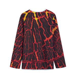 Lava Burning Print Long Sleeve Short Coat