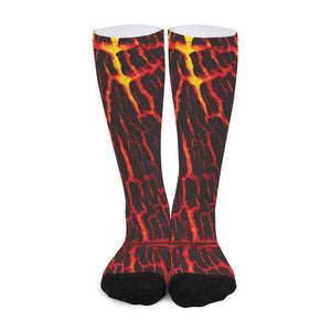 Lava Burning Print Long Socks