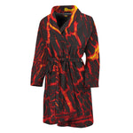 Lava Burning Print Men's Bathrobe