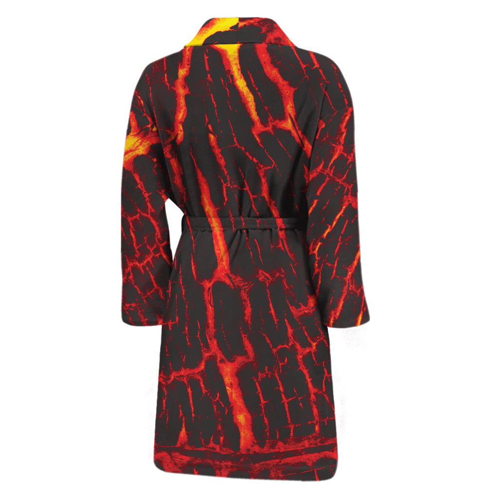 Lava Burning Print Men's Bathrobe