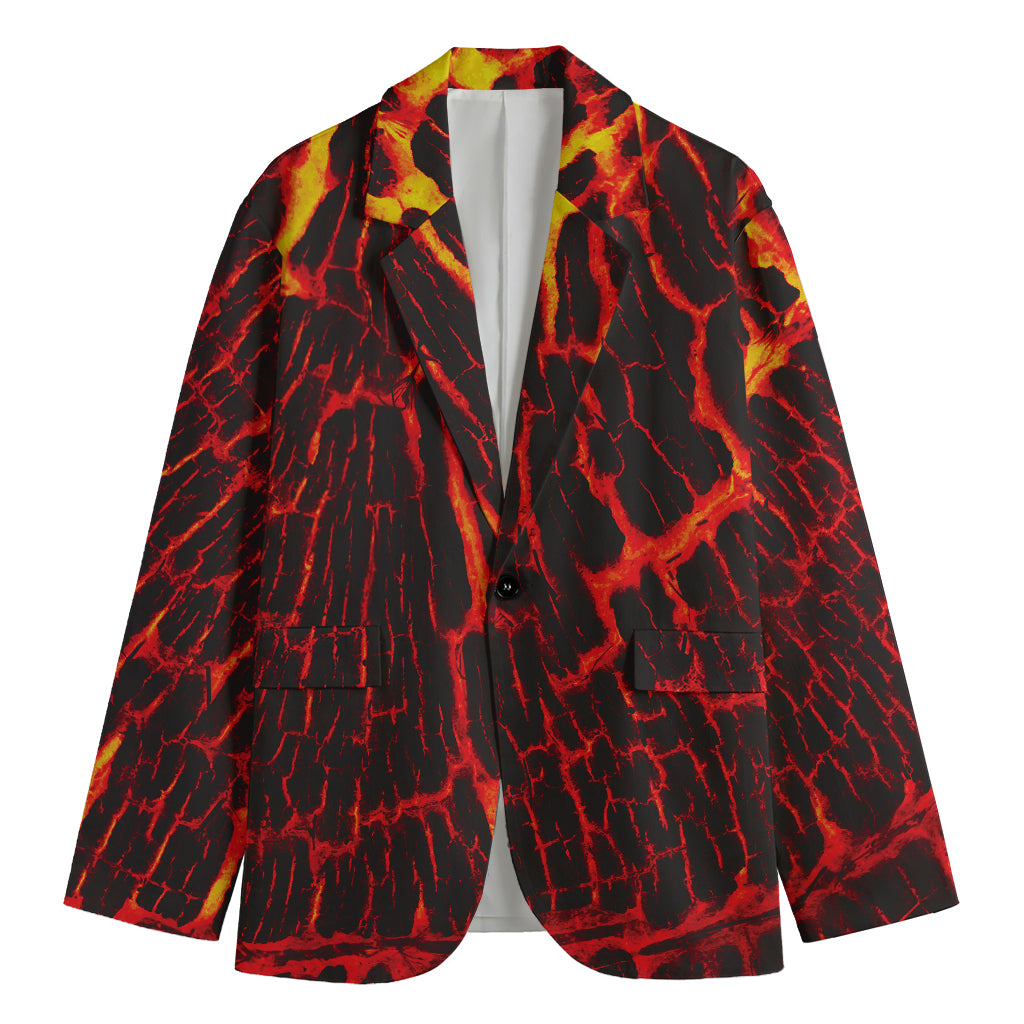 Lava Burning Print Men's Blazer