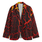 Lava Burning Print Men's Blazer