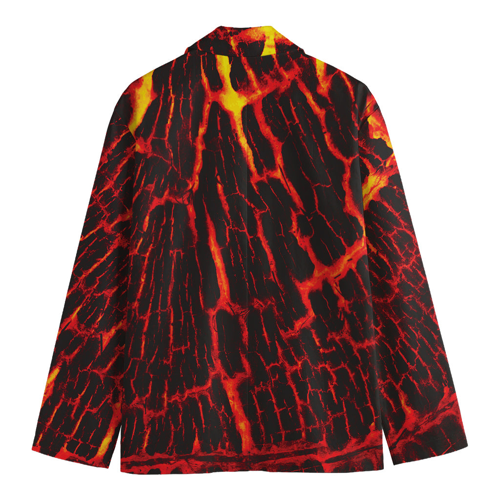 Lava Burning Print Men's Blazer