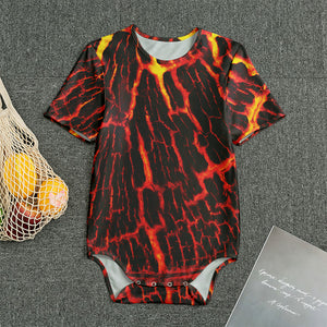 Lava Burning Print Men's Bodysuit