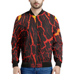 Lava Burning Print Men's Bomber Jacket