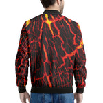 Lava Burning Print Men's Bomber Jacket