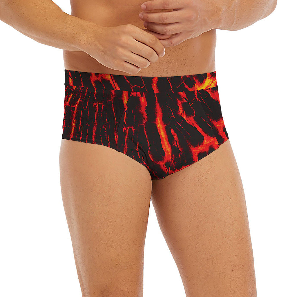 Lava Burning Print Men's Briefs