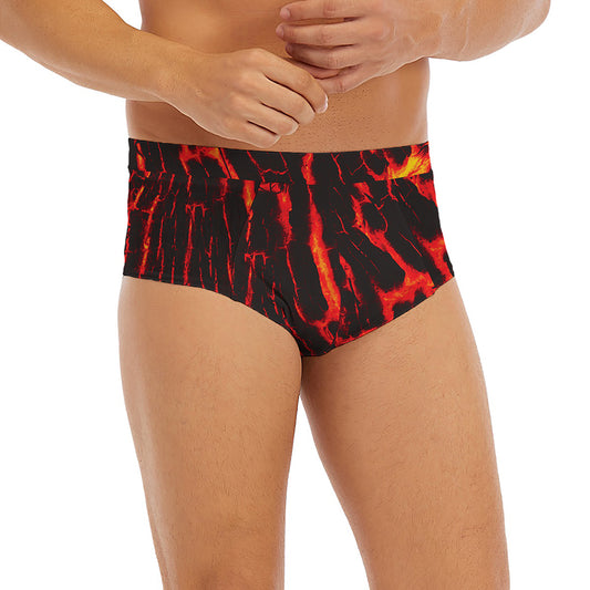 Lava Burning Print Men's Briefs