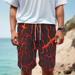 Lava Burning Print Men's Cargo Shorts