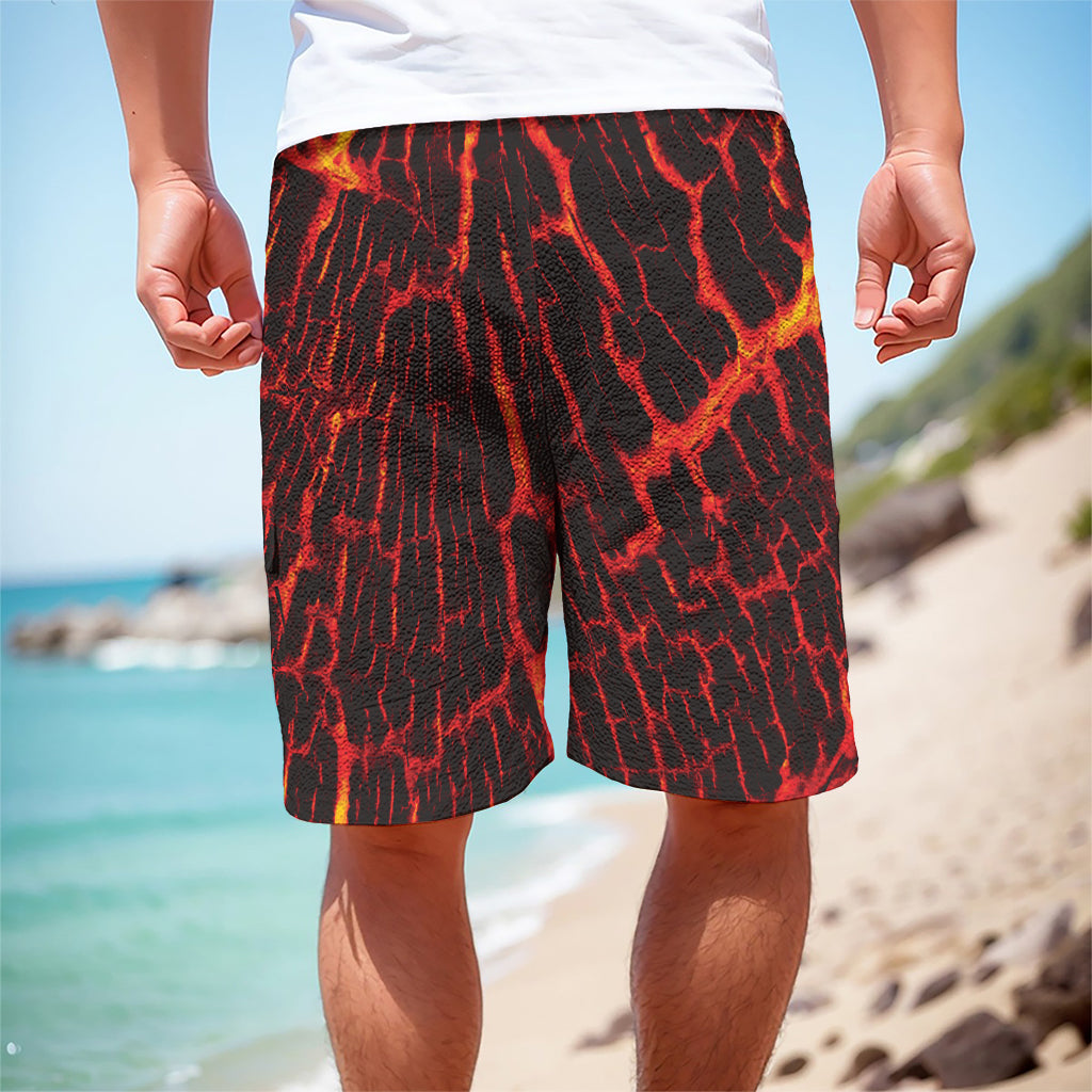 Lava Burning Print Men's Cargo Shorts