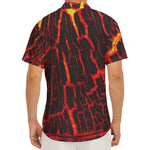 Lava Burning Print Men's Deep V-Neck Shirt