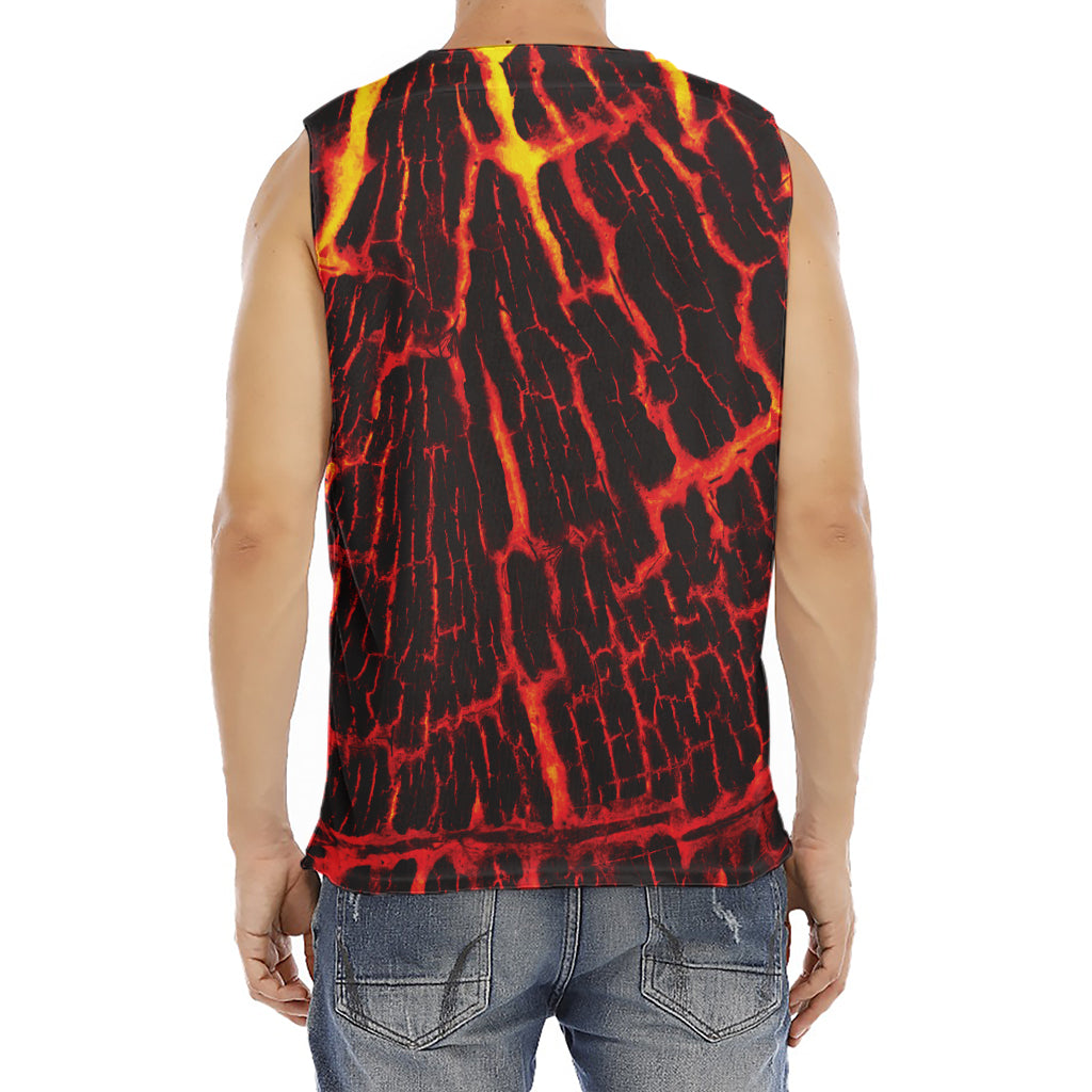 Lava Burning Print Men's Fitness Tank Top