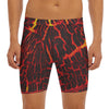 Lava Burning Print Men's Long Boxer Briefs