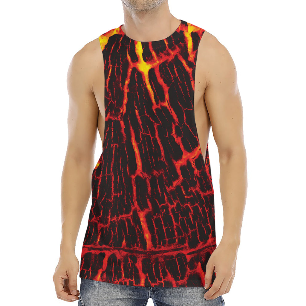 Lava Burning Print Men's Muscle Tank Top