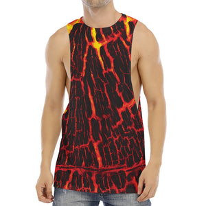 Lava Burning Print Men's Muscle Tank Top