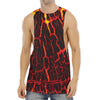 Lava Burning Print Men's Muscle Tank Top