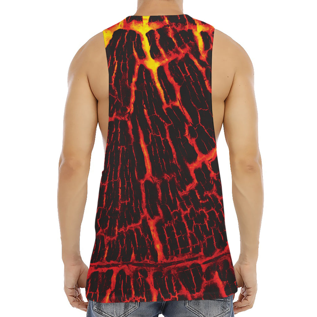 Lava Burning Print Men's Muscle Tank Top