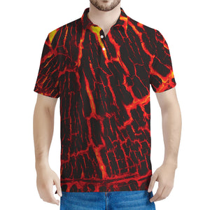 Lava Burning Print Men's Polo Shirt