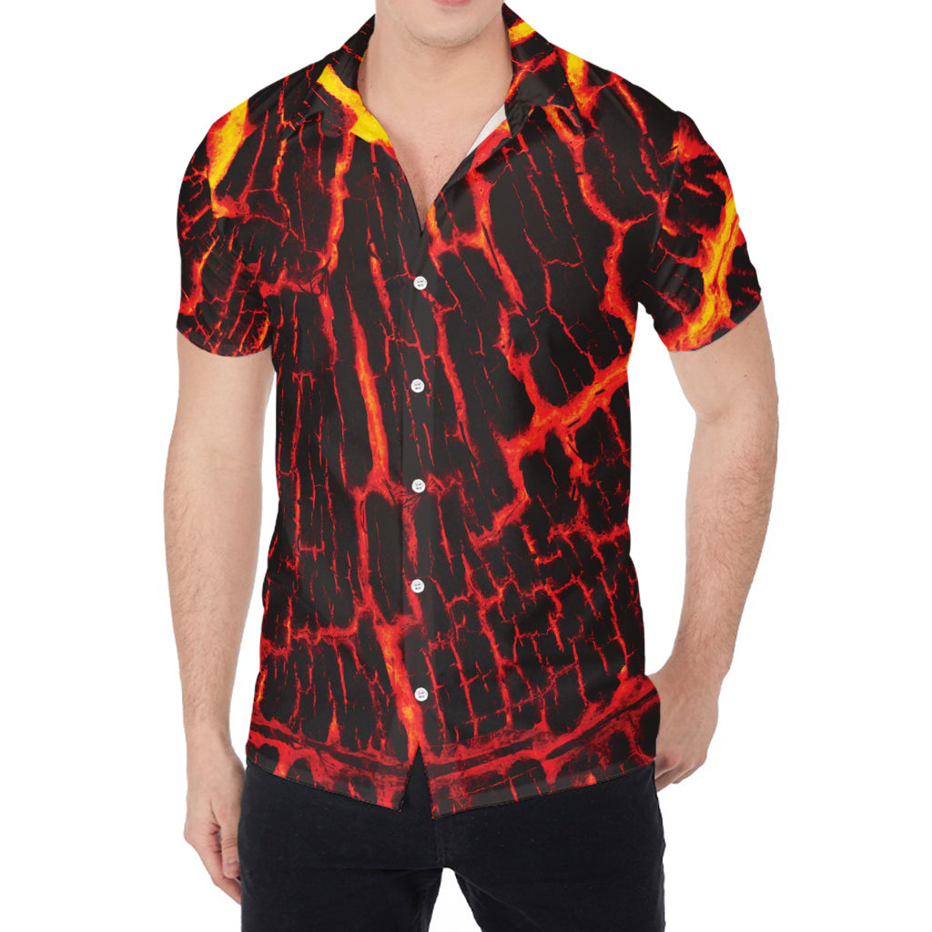 Lava Burning Print Men's Shirt