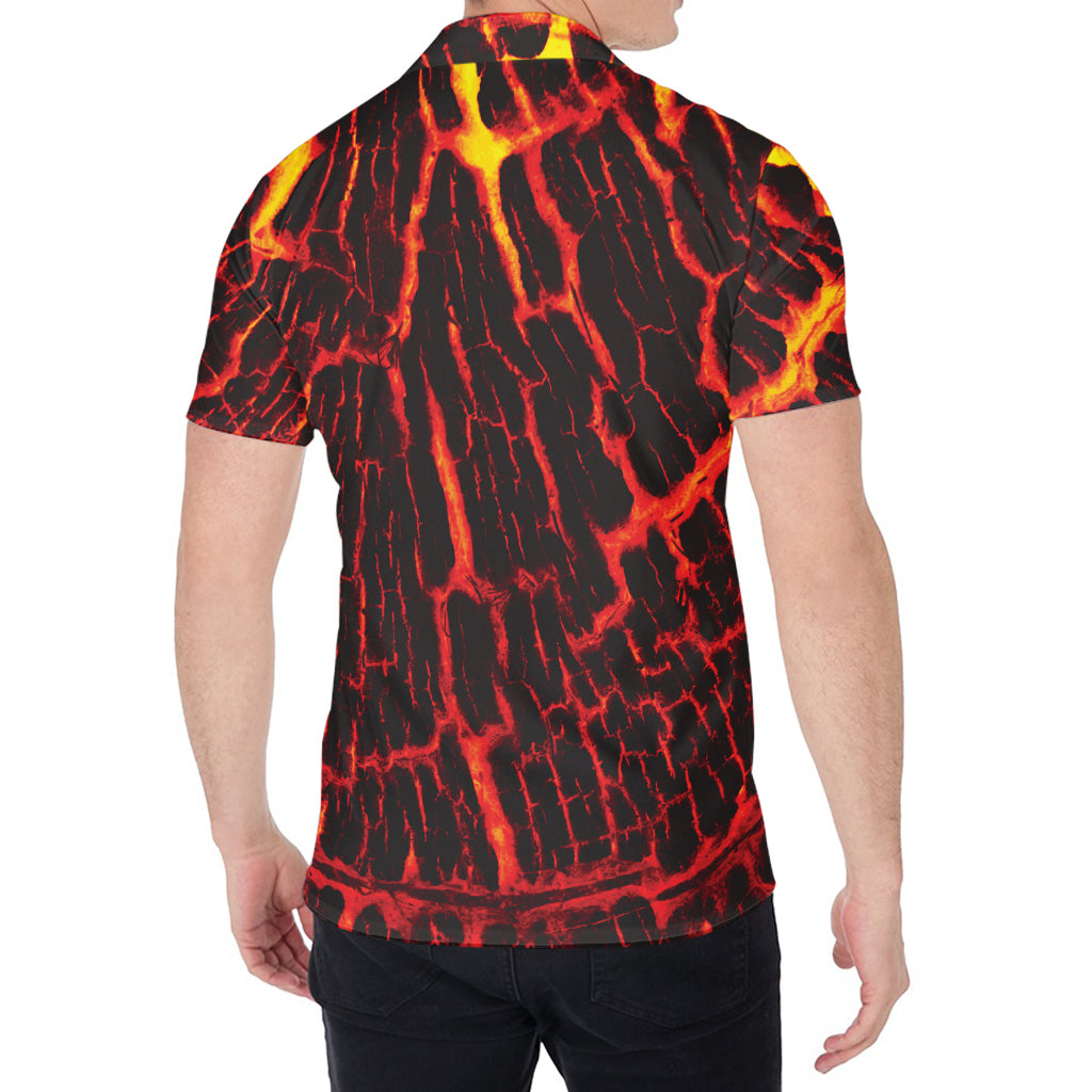 Lava Burning Print Men's Shirt