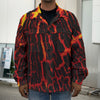 Lava Burning Print Men's Shirt Jacket