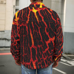 Lava Burning Print Men's Shirt Jacket