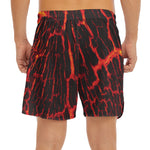 Lava Burning Print Men's Split Running Shorts